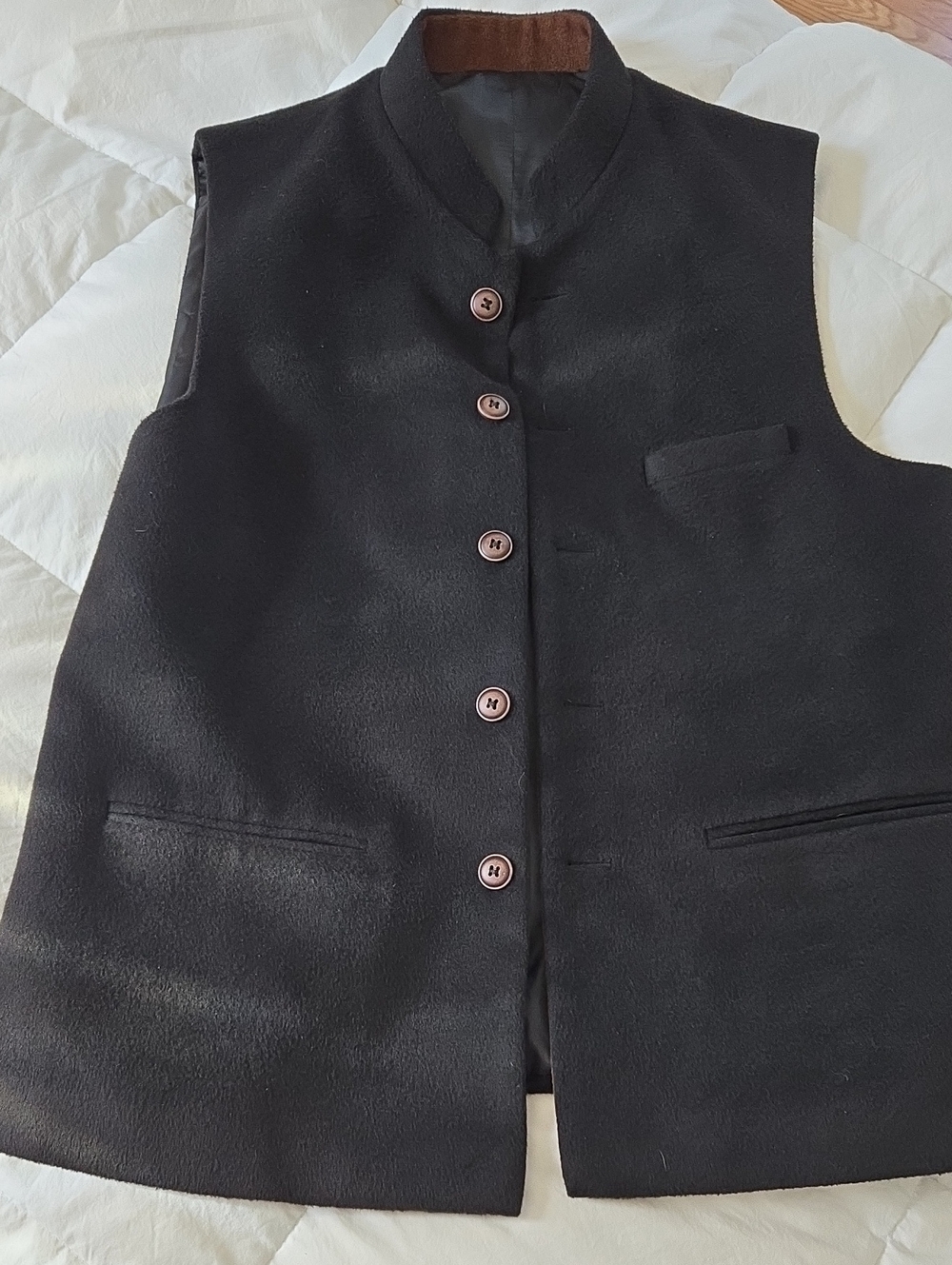 Men's Indian Neru Jacket Black Vest - Classic Button Front
